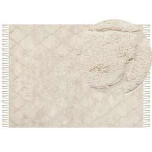 Beliani-SILCHAR-Laagpolig vloerkleed-Beige-160 x 230 cm-Katoen