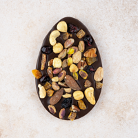 Chocolade paasei puur / noten & fruit (120 gram)
