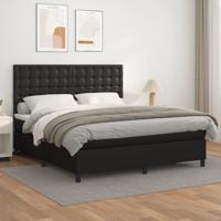 Boxspring met matras kunstleer zwart 180x200 cm