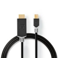 Nedis CCBP37604AT20 tussenstuk voor kabels Mini DisplayPort HDMI Antraciet