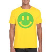 Verkleed T-shirt voor heren - Smile Emoticon - geel - carnaval/foute party - feestkleding