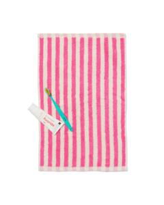 HEMA Gastendoek 33x50cm Zware Kwaliteit Streep Roze (roze)