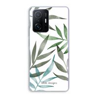 Tropical watercolor leaves: Xiaomi 11T Pro Transparant Hoesje