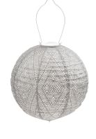 Solar lampion rond ikat 30 cm licht taupe - Lumiz