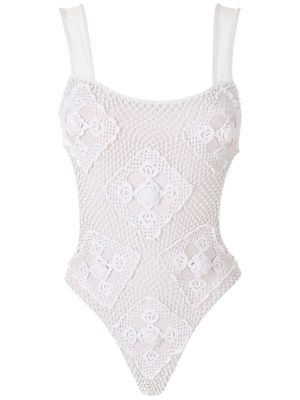 Amir Slama maillot de bain à découpes - Blanc