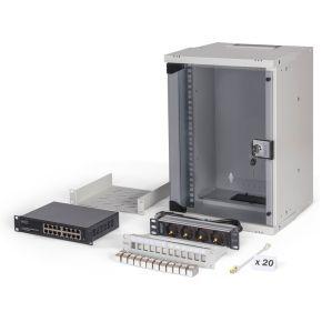 Digitus 10 network bundle, 9U cabinet and equipment, gr Grijs