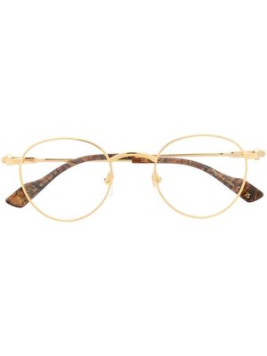 Gucci Eyewear lunettes de vue à monture ronde - Or