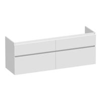 Brauer Delight - Onderkast - 160 cm - met 4 Softclose Lades Greeploos en 2 Sifon Uitsparingen - Hoogglans Wit