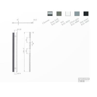 Radiator Sanicare Snode Met Wifi 111,8 x 45 Wit Met Thermostaat Wit Sanicare