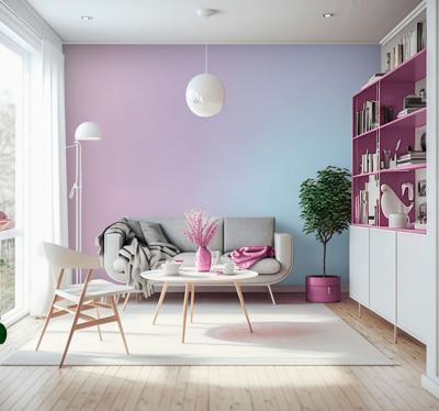 Roze naar blauwe ombre fotobehang