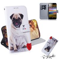 Pug patroon gekleurde tekening horizontale Flip lederen case voor Sony Xperia L3 met houder & kaartsleuven & portemonnee
