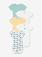 Set van 5 PETIT BATEAU rompertjes met korte mouwen wit