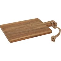 Excellent Houseware Snijplank/serveerplank - met handvat - hout - 34 x 18 cm