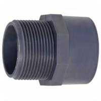 Aquaforte PVC Puntstuk 63mm x 2" Buitendraad PN10 - Stabiel en Makkelijk te Installeren