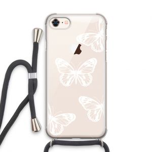 White butterfly: iPhone 7 Transparant Hoesje met koord