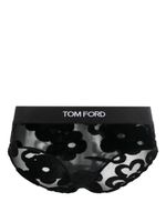 TOM FORD body en dentelle à bande logo - Noir