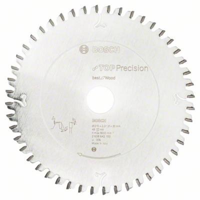 Bosch Accessories Top Precision 2608642100 Hardmetaal-cirkelzaagblad 210 x 30 x 2.3 mm Aantal tanden: 48 1 stuk(s)