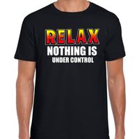 Relax nothing is under control t-shirt zwart voor heren - thumbnail