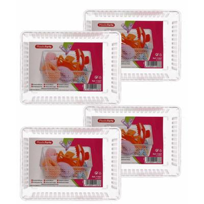 Plasticforte Opbergbakje - 24x - mandje - organizer - 18x13 cm - transparant Plasticforte Opbergbakje - 24x - mandje - organizer - 18x13 cm - transparant