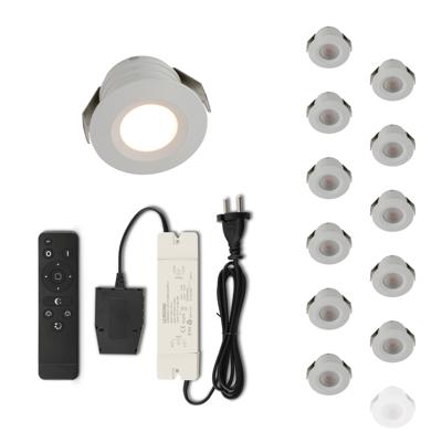 Set LED-inbouwspot met afstandsbediening Valdeno wit 3W dimbaar IP44 1-12 stuks