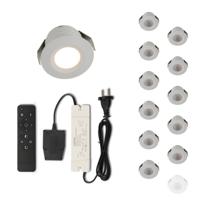 Set LED-inbouwspot met afstandsbediening Valdeno wit 3W dimbaar IP44 1-12 stuks