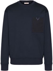 Valentino Garavani sweat en coton à détail V - Bleu