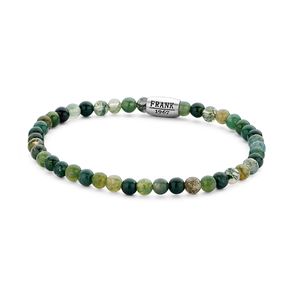 Frank 1967 7FB 0379 Armband Beads natuursteen/staal groen 20 cm