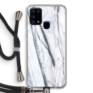 Gestreepte marmer: Samsung Galaxy M31 Transparant Hoesje met koord