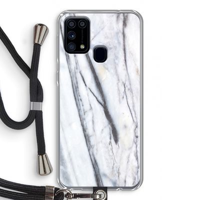 Gestreepte marmer: Samsung Galaxy M31 Transparant Hoesje met koord