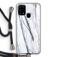 Gestreepte marmer: Samsung Galaxy M31 Transparant Hoesje met koord