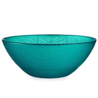 Kommetjes/serveer schaaltjes - Murano - glas - D15 x H6 cm - turquoise blauw - Stapelbaar