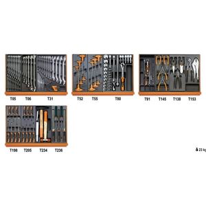 Beta 5904VU/3T Assortiment van 146 gereedschappen voor universeel gebruik in voorgevormde ABS inlegbakken - 059041203 059041203