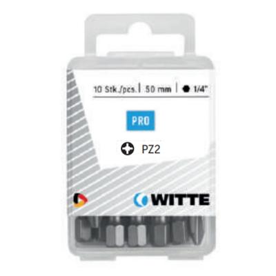 Witte pozidriv bits PRO [5x] - 1/4" - PZ 2 - 50 mm