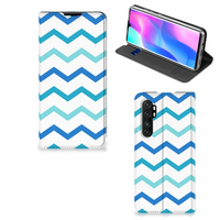 Xiaomi Mi Note 10 Lite Hoesje met Magneet Zigzag Blauw - thumbnail