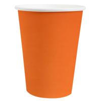 Santex feest/verjaardag bekertjes - 10x stuks - karton - oranje - 270 ml