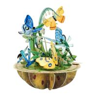Wenskaart 3D Butterfly and Dragonfly