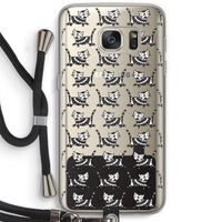 Zwarte poes: Samsung Galaxy S7 Transparant Hoesje met koord