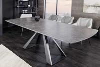 Eettafel CONCORD 180-230cm uitschuifbaar marmerlook grafiet keramiek gehard glas - 46499