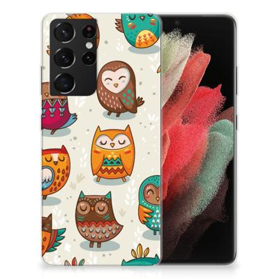Samsung Galaxy S21 Ultra | TPU Hoesje | Vrolijke Uilen