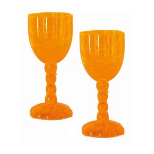 Set van 6x stuks horror kelk wijnglas/drinkbeker oranje pompoen