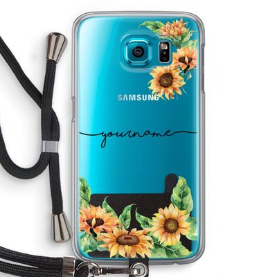 Zonnebloemen: Samsung Galaxy S6 Transparant Hoesje met koord