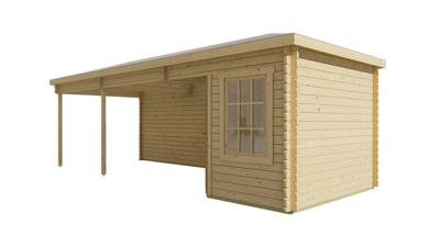 Blokhut - Tuinhuis Bertil | 44 mm | vuren bruin geïmpregneerd