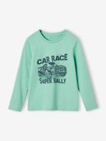 Basics T-shirt met lange mouwen voor jongens met een speels of grafisch motief blauwgroen