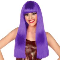 Verkleedpruik voor dames - lang stijl haar - Paars - Carnaval/party