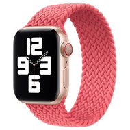 Braided Solo Loop nylon bandje - Maat: S - Roze - Geschikt voor Apple Watch 38mm / 40mm / 41mm