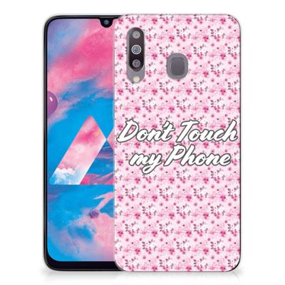 Samsung Galaxy M30 Silicone-hoesje Flowers Pink DTMP Samsung Galaxy M30 Silicone-hoesje Flowers Pink DTMP