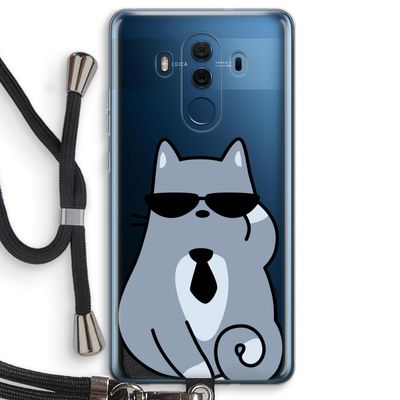 Cool cat: Huawei Mate 10 Pro Transparant Hoesje met koord
