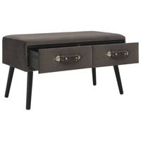 The Living Store Salontafel Fluweel Grijs - 80x40x46 cm - 2 lades - thumbnail