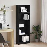 Boekenkast Zwart eiken 60 x 24 x 176 cm Bewerkt hout