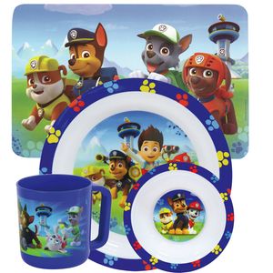 Kinder ontbijt set Paw Patrol 4-delig van kunststof - Kinderservies